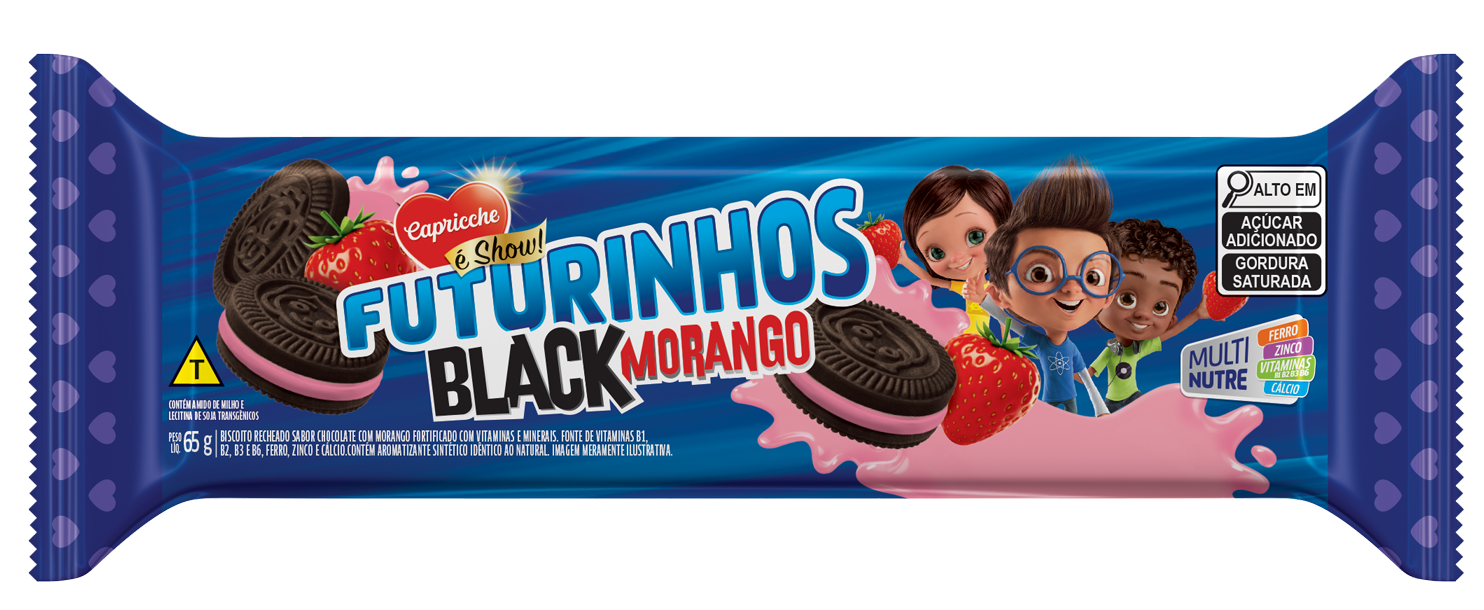 Recheado Black Morango 65G