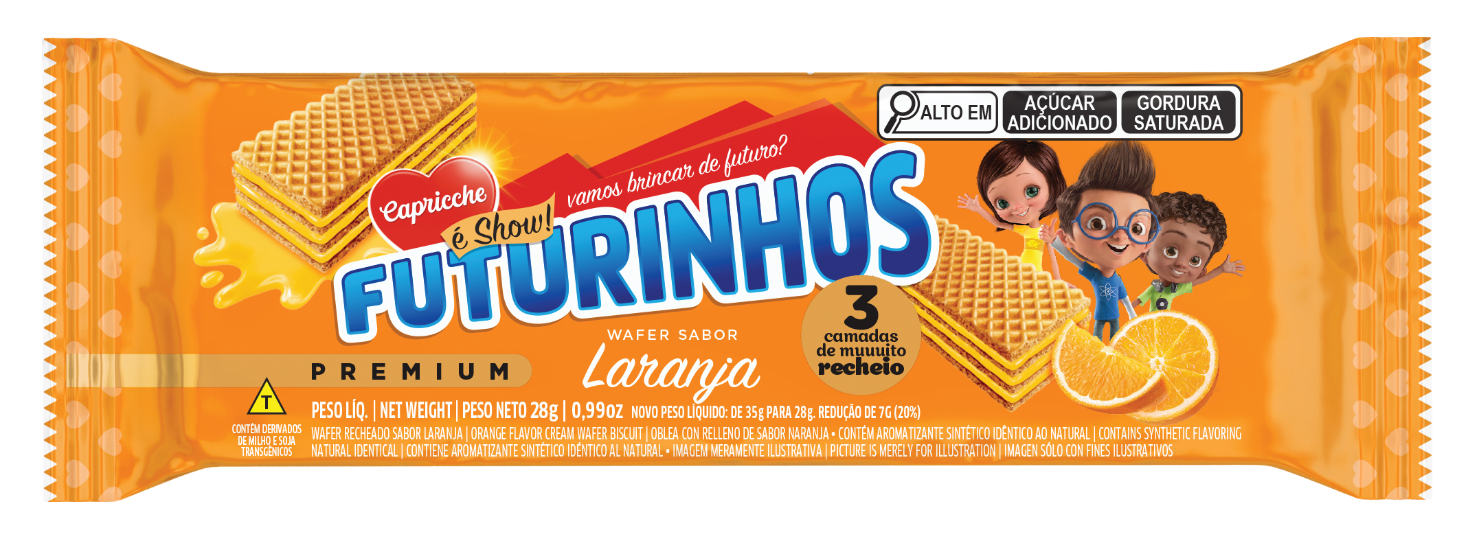 Wafer Laranja 28G