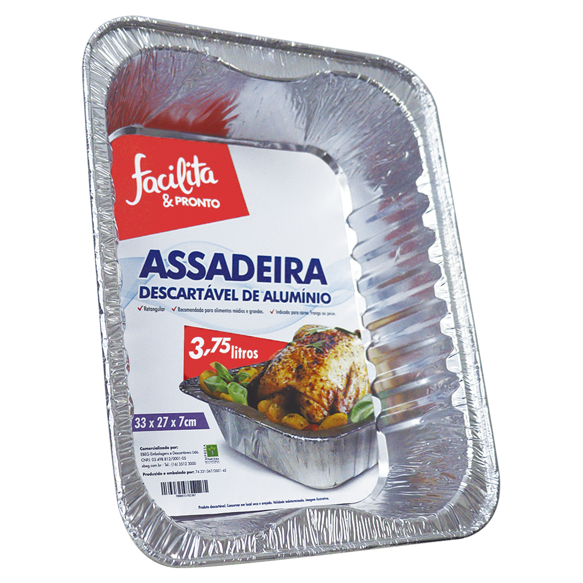Assadeira Alumínio Ret 3750Ml