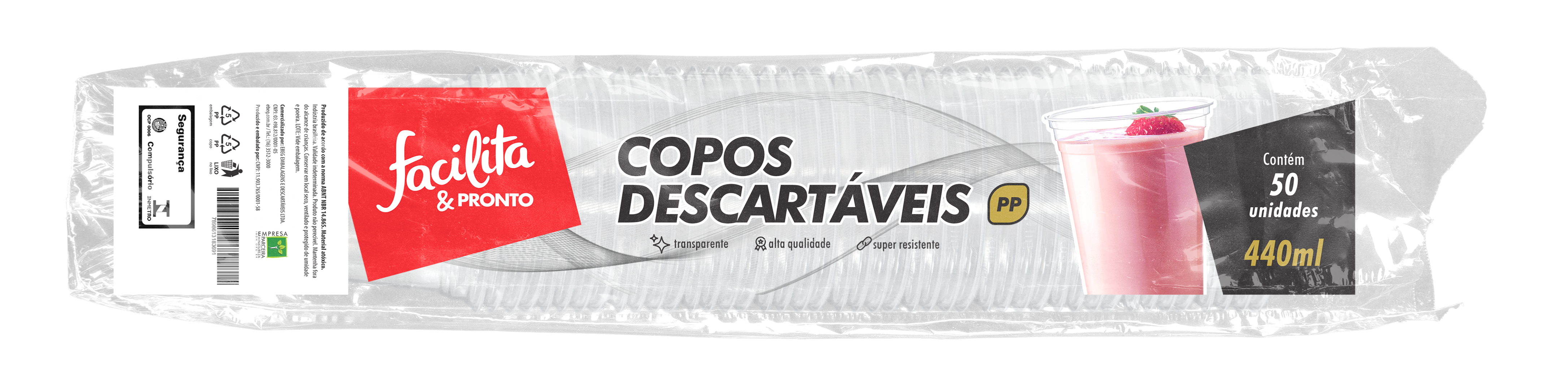 Copo Plast 440Ml Pp Liso Tr